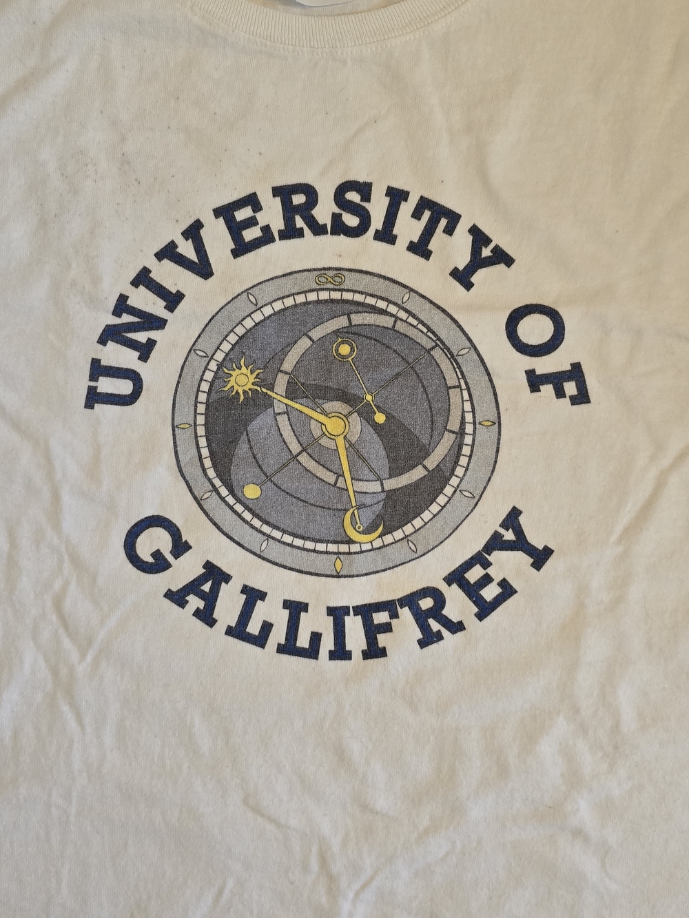 Doctor Who White Short-Sleeve Tee w/ Navy University Of Gallifrey Graphic